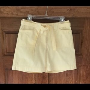 Yellow JNY Shorts with tie belt